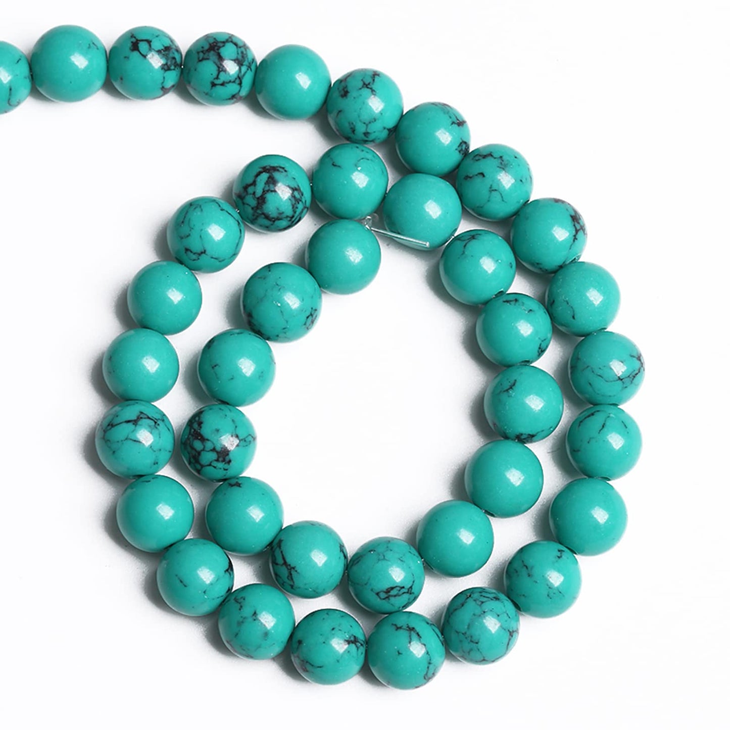 8MM 46PCS Green Turquoise Spacer Loose Beads for Jewelry Making DIY Bracelet Necklace