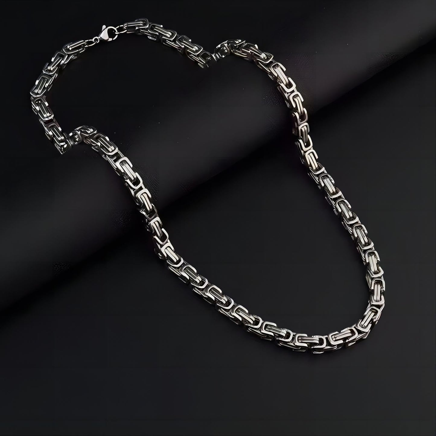 Joddfly Stainless Steel Byzantine Chain Necklace for Men, 20 inches