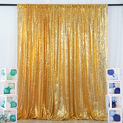 ShinyBeauty Gold Sequin Backdrop 5FTx7FT Photo Backdrop Shimmer Wall Sparkle Birthday Party Background - color: Gold, size: 5FTx7FT