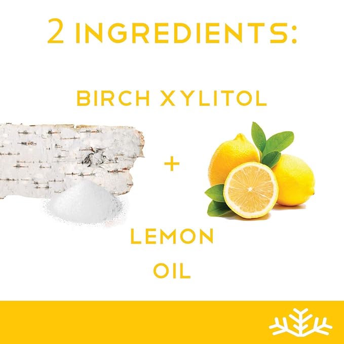Lemon KETO Xylitol Candy Chips - SNØ 1.5oz Tin - Sugar-Free Candy With Only 2 Ingredients | Low Carbs, Diabetic-Friendly, Non-GMO, Vegan, GF & Kosher | Purest candy in the world!