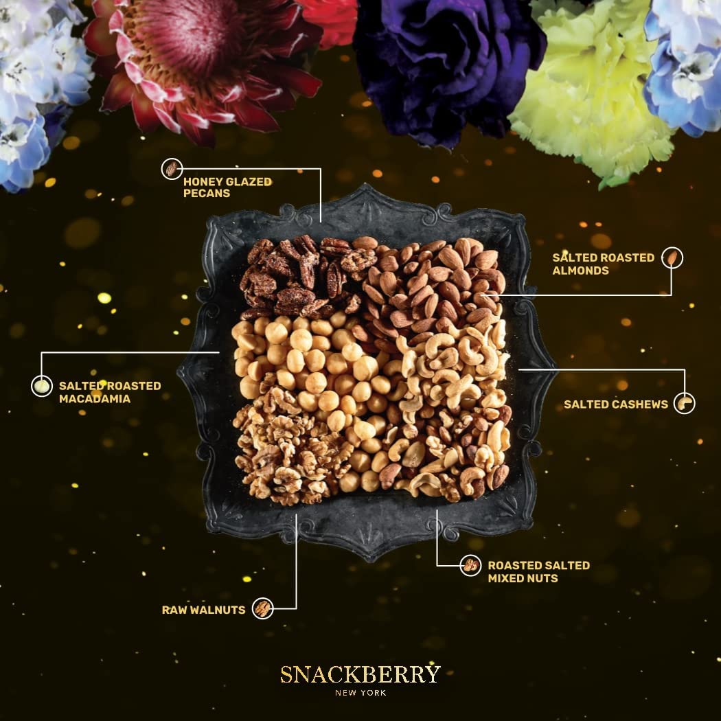 Holiday Mixed Nuts Mothers Day Gift Basket, in Elegant Box, Gift Set for Easter, Birthday Party, Sympathy, Healthy Gift Snack Box for Men and Women. Kosher - Snackberry (Premium)