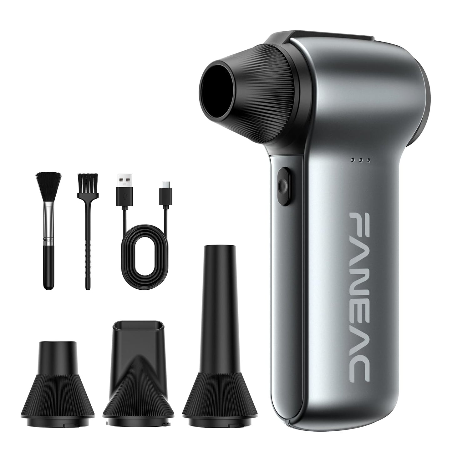FANEAC Compressed Air Duster X115-130000RPM Ultra Power Electric Air Duster, 3-Speed Mini Dust Blower for Computer, Keyboard, Electronics Indoor and Outdoor
