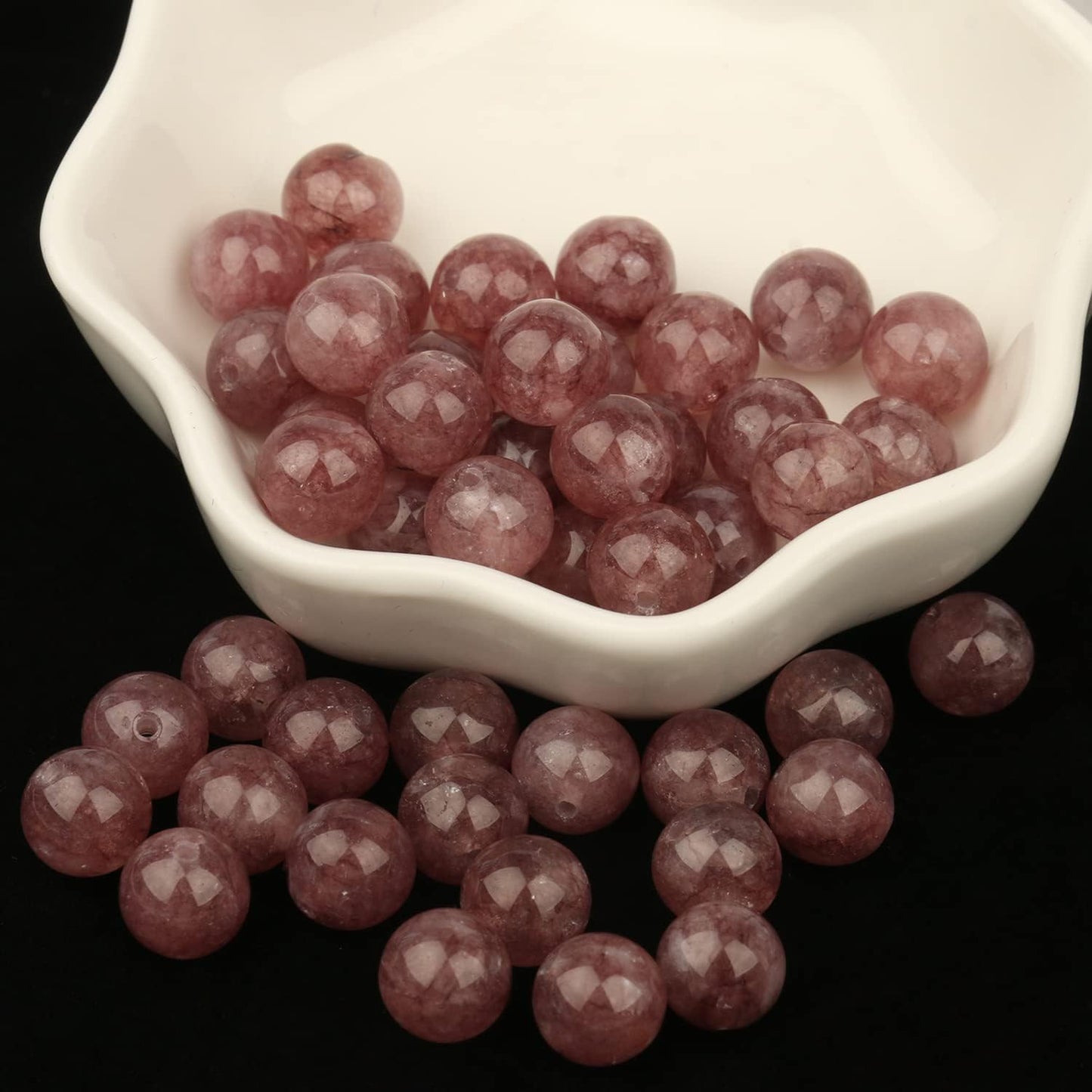 About 60pcs 6mm Natural Stone Beads Lepidolite Beads Energy Crystal Power Gemstone for Jewelry Making, DIY Bracelet Necklace