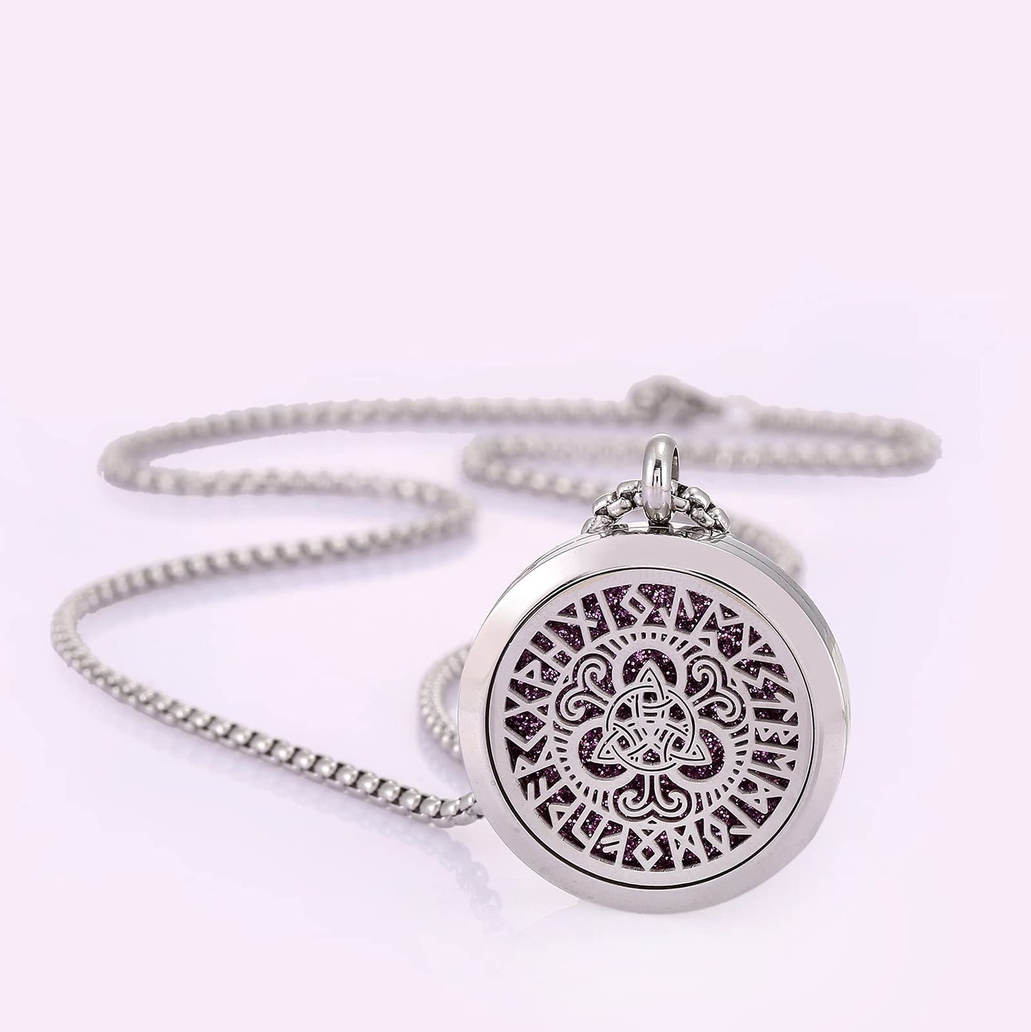 Luck Viking Celtic Knot Essential Oil Diffuser Necklace - Stainless Steel Locket- Best for Aromatherapy-Perfume, Fragrance, Scent Diffusers for Women and Men