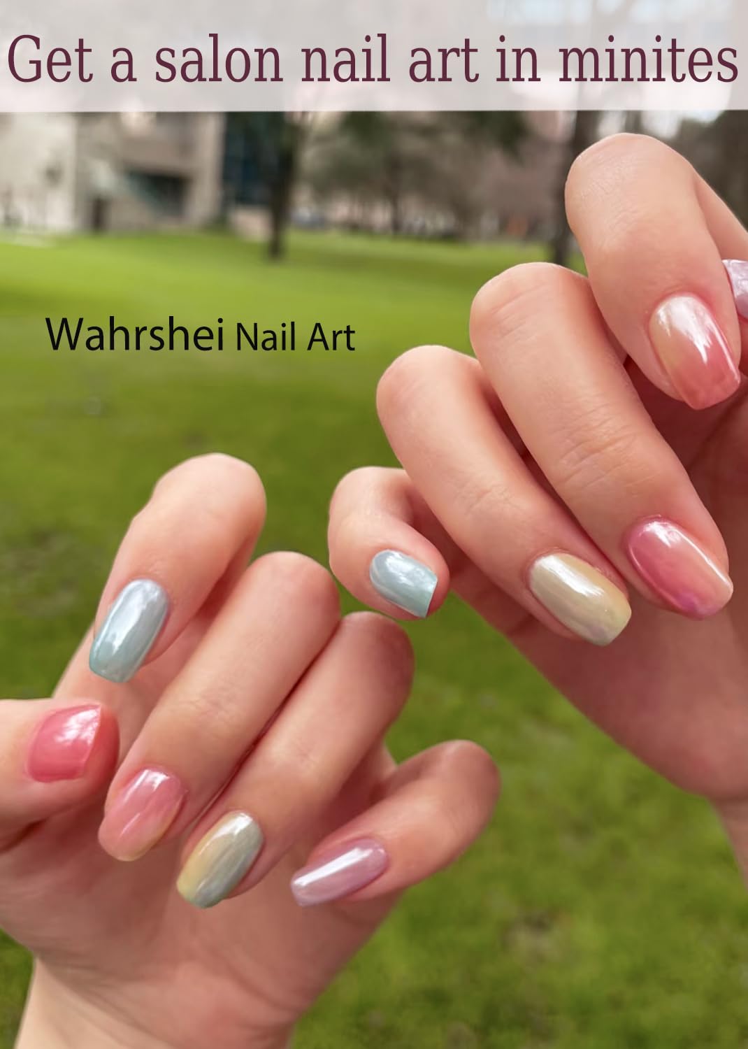 Semi Cured Gel Nail Strips, No LED Lamp Needed, Glazed Donut Rainbow Gel Nail Stickers, Wraps for Home Manicure DIY