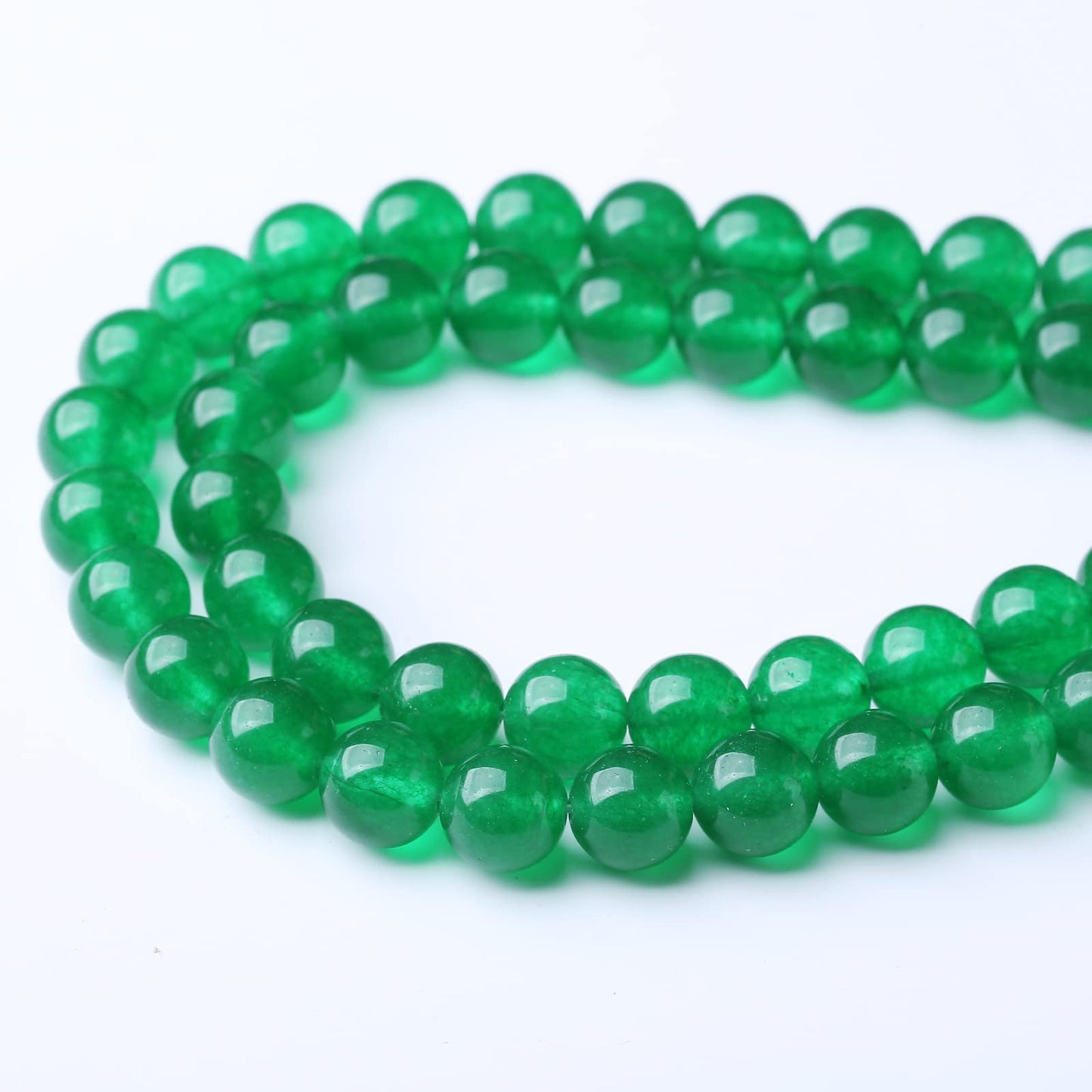 45PCS 8MM Natural Green Chalcedony Stone Beads Energy Healing Beads for DIY Jewelry Bracelet Necklace Making for Jewelry Making15Inch