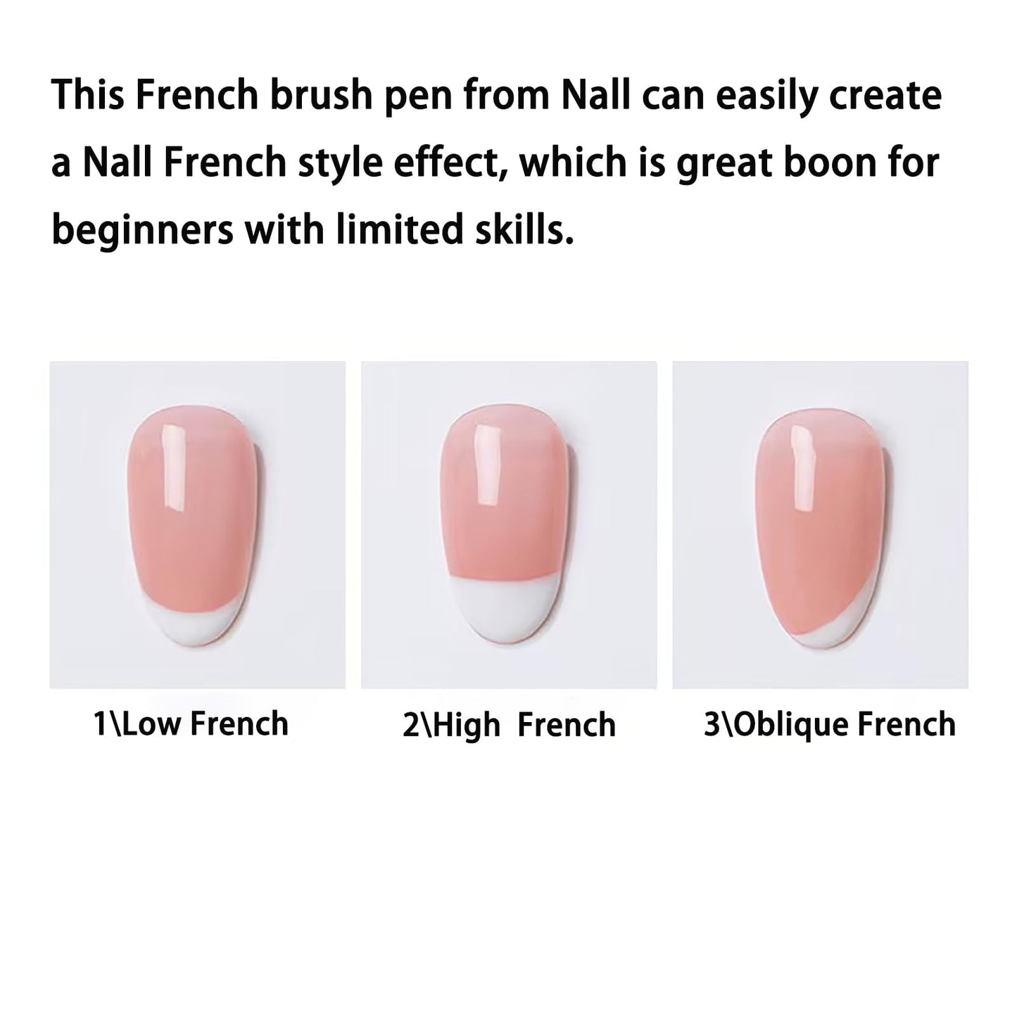Nail Art Brush Set, Pink Marble Design, Professional Manicure Tools, Nail Brush and French Tip Brush 2 Piece
