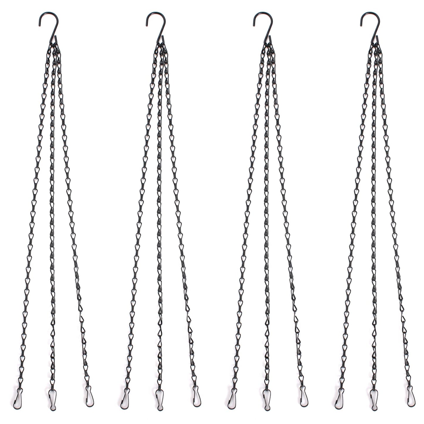 HAZOULEN Black Hanging Basket Hangers Flower Pot Chains Replacement Plants Hangers, 4 Pack, 20 inch