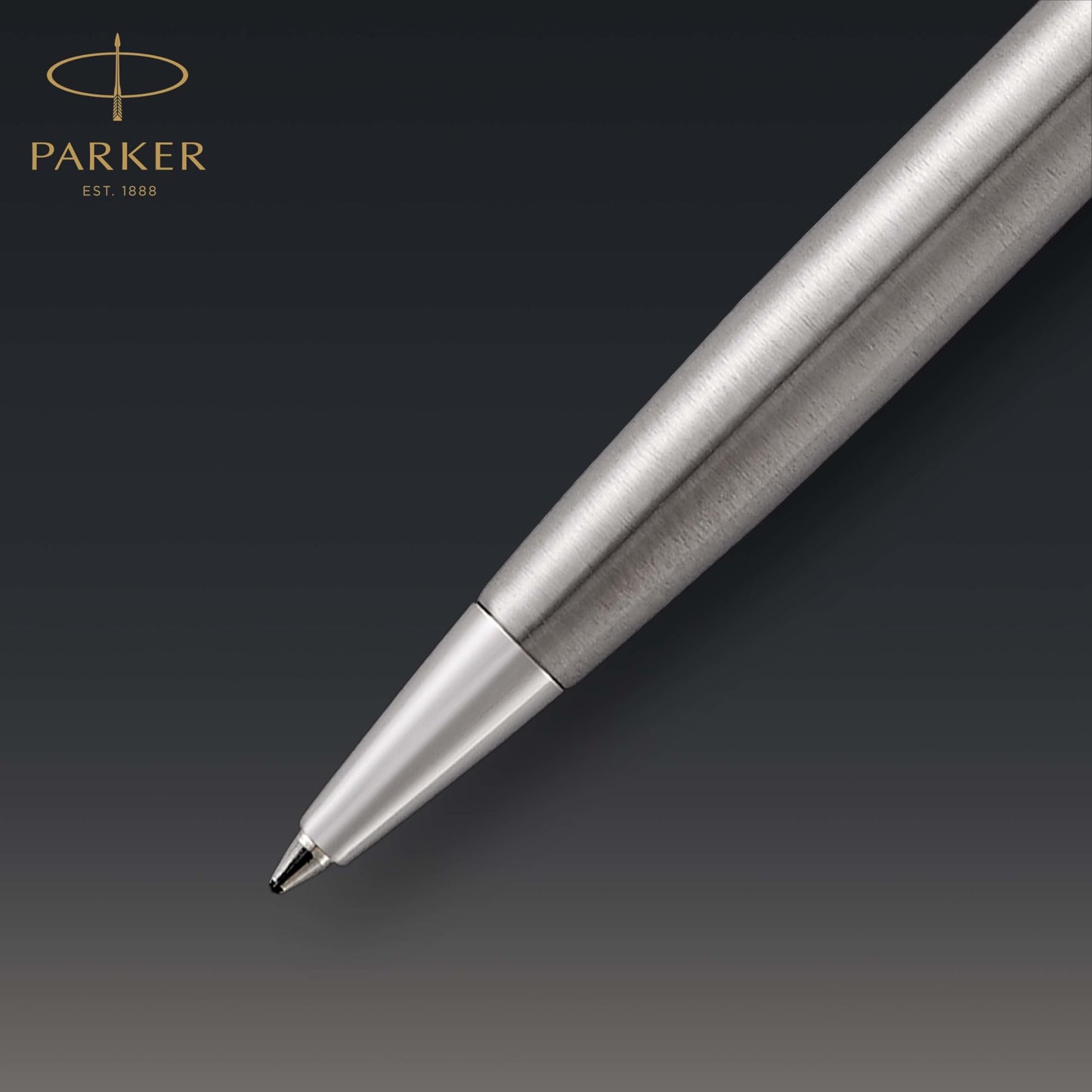 PARKER Sonnet Ballpoint Pen, Stainless Steel with Palladium Trim, Medium Point Black Ink (1931512)