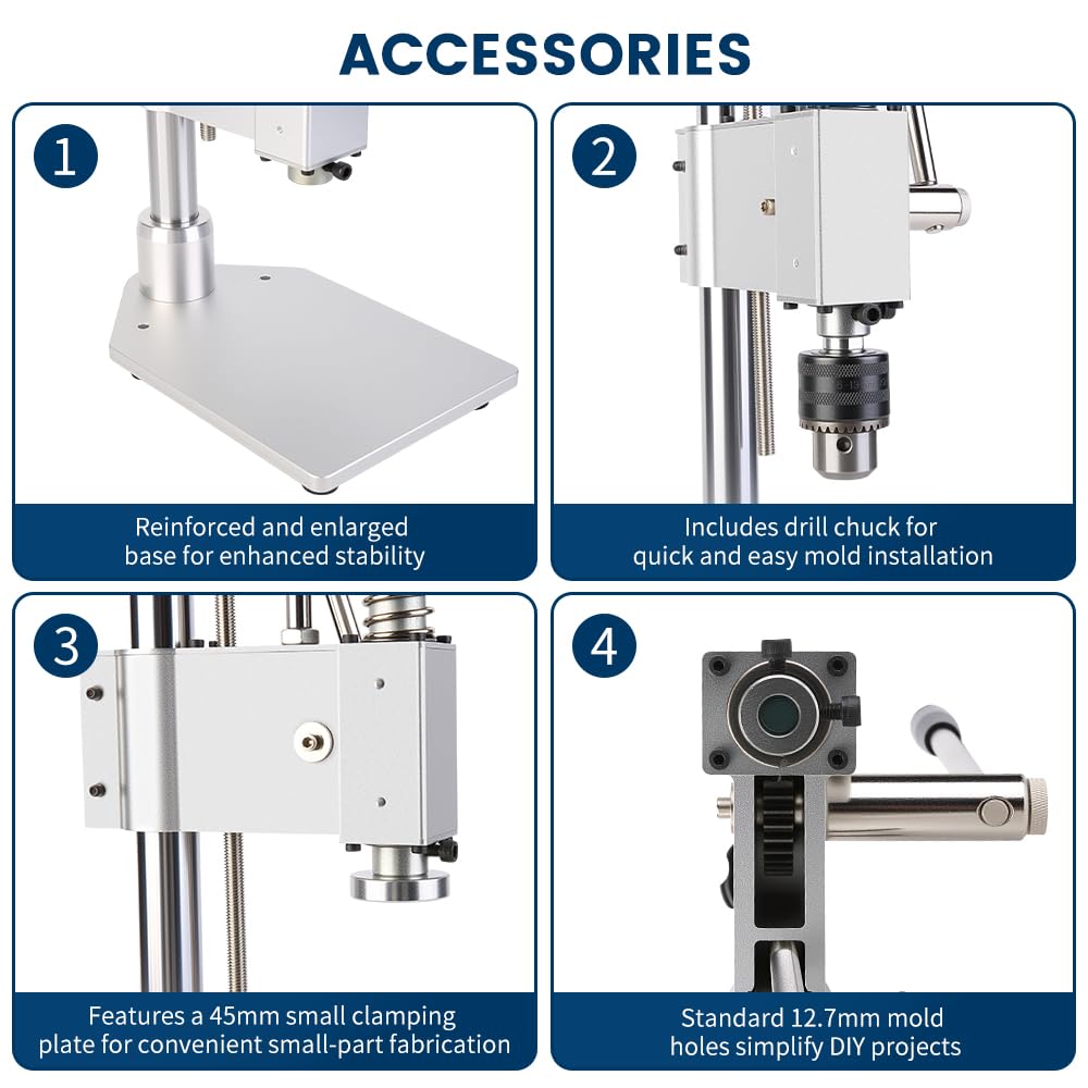 Aluminum Alloy Manual Press,Precision Punching Machine for electronic component,Leather,Jewelry,Laboratory Projects,beauty industry,Riveting,Punching,Cutting,Sealing,Disassembly (Aluminum Alloy Press)
