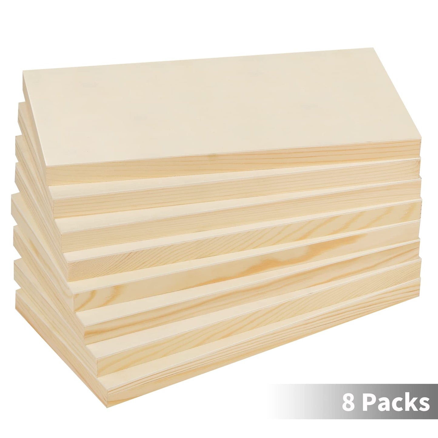 ADXCO 8 Pack Wood Panels 6 x 12 inch Wooden Canvas Board Unfinished Wooden Panel Boards for Painting, Arts, Pouring Use with Oils, Acrylics