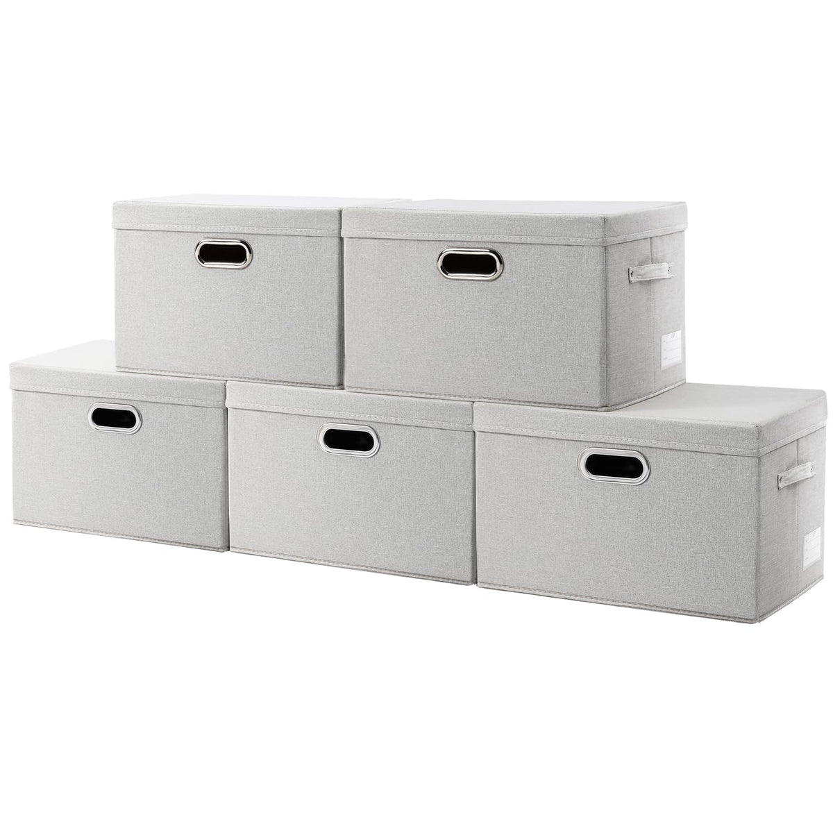 Large Collapsible Storage Containers with Lids [5 (5 Count)