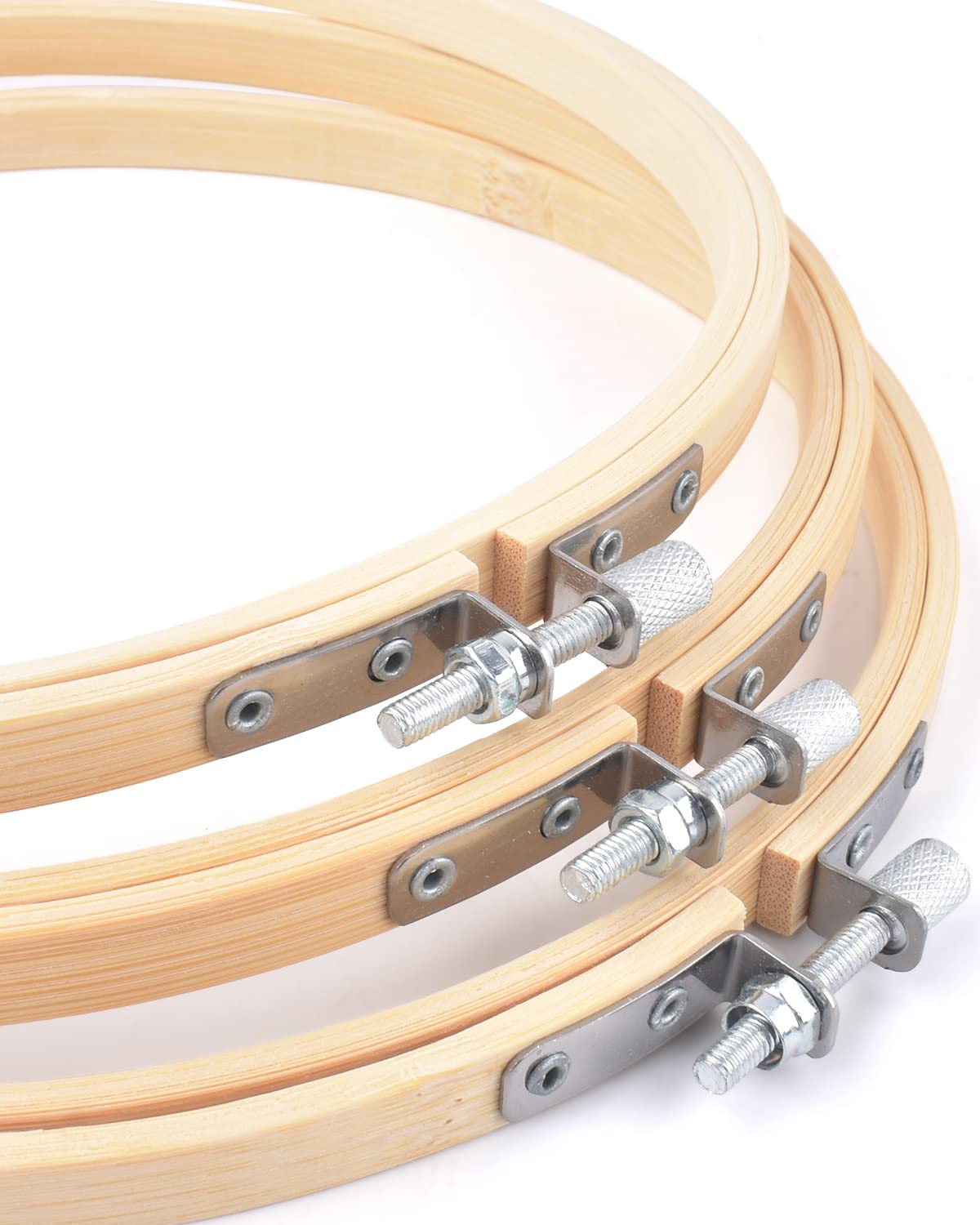 3 Pieces Embroidery Hoops, 10 inch Bamboo Frame Circle Cross Stitch Hoop Ring Embroidery Hoops Set for Embroidery and Cross Stitch