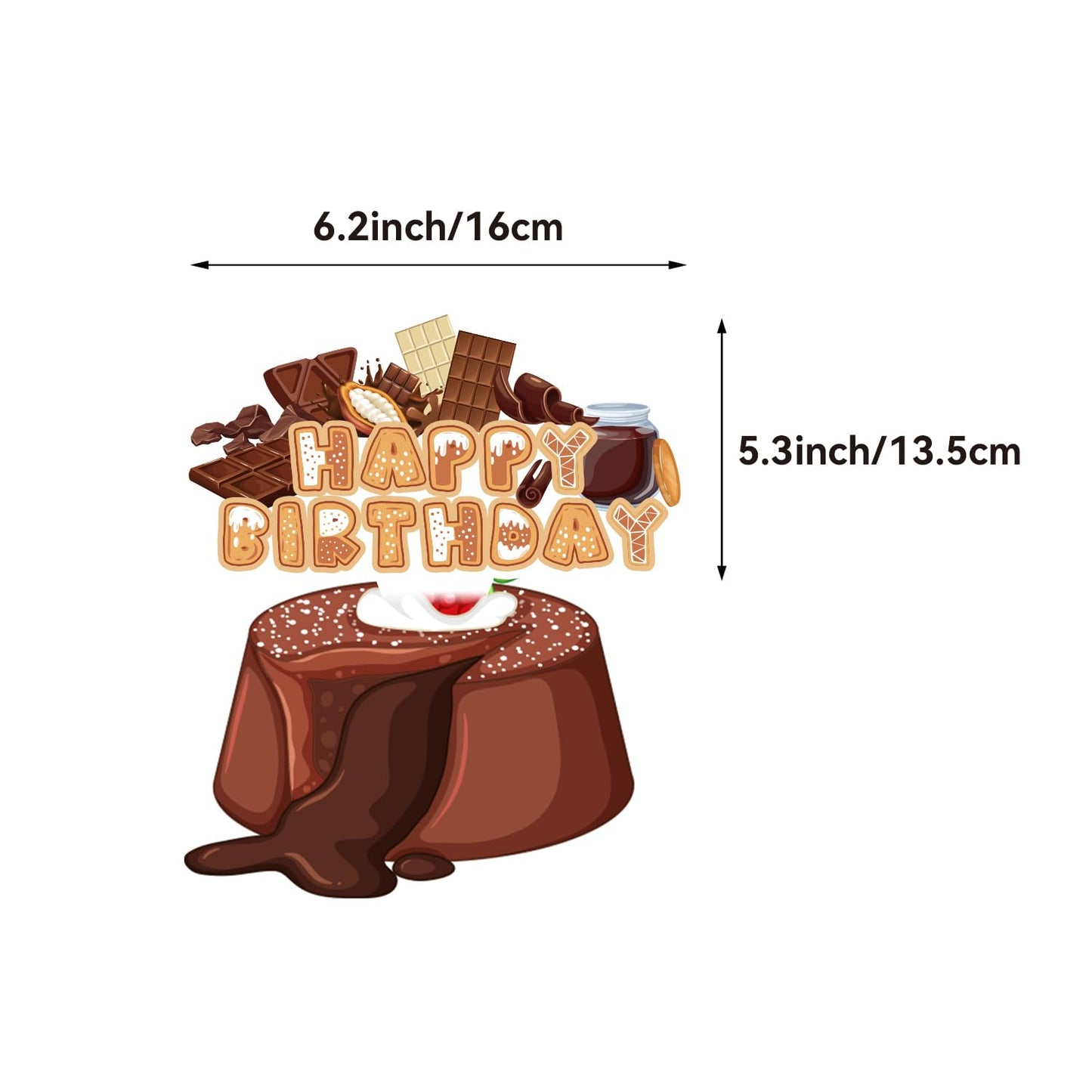 Chocolate Party Decorations Chocolate Birthday Party Supplies Includes HAPPY BIRTHDAY Banner Cake Topper Cupcake Toppers Balloons for Chocolate Birthday Decorations