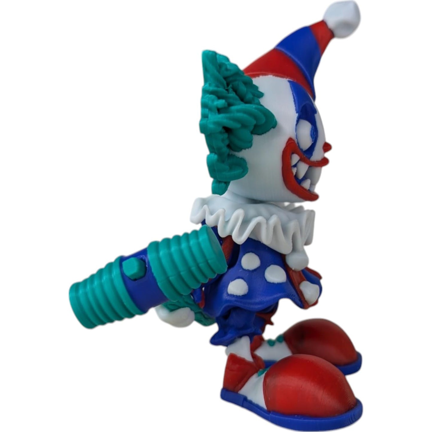 Articulated Creepy Clown Collectible Figurine with Axe & Mallet - 3D Printed in Canada