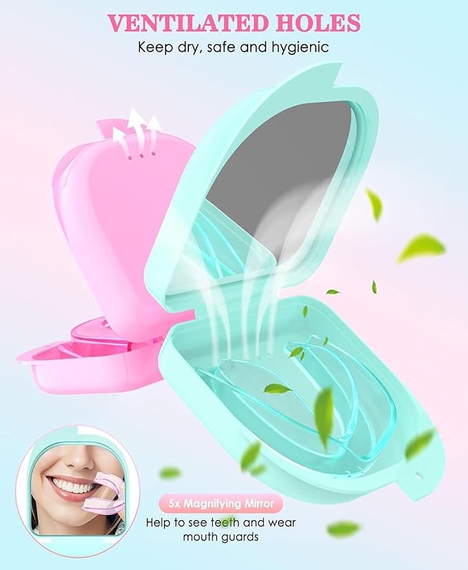 Mouth Guard for Grinding Teeth at Night, 2 Color Night Guards for Teeth Grinding, Reusable Teeth Grinding Mouth Guard for Sleep, Mouthguards for Grinding of Teeth, 4 Pcs/2 Sizes