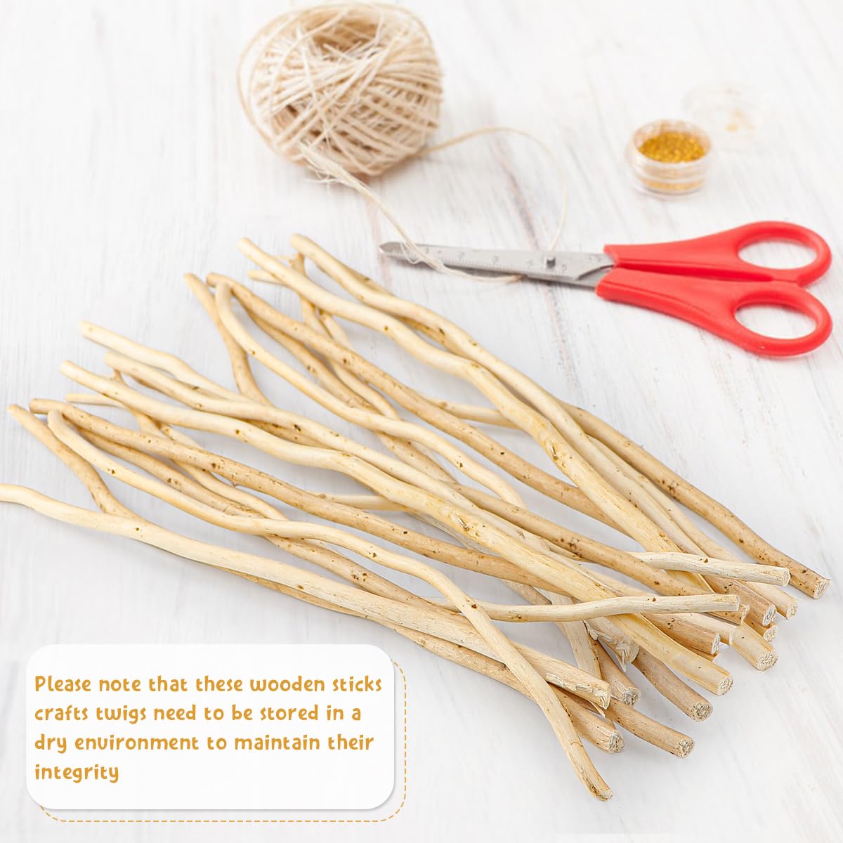 50Pcs Natural Twigs, Driftwood Branches for DIY Crafts, Unfinished Timber Rods for Model Making, Home Decor & Art Supplies (30cm/11.8in)