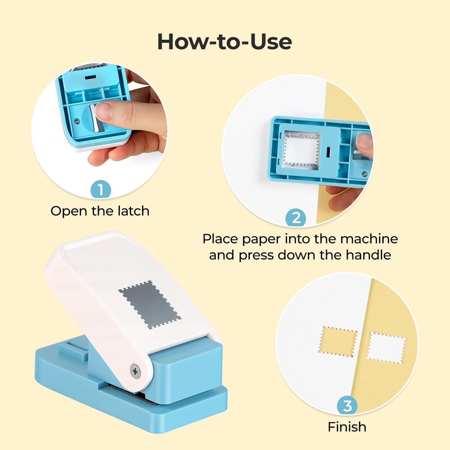 HTVRONT Large Stamp Punch, Postage Stamp Punch, Rectangular Stamps Shaped Paper Punch, Stamp Cutter Hole Punch for Paper Crafts, Scrapbook Supplies (1.5 * 1.25 inch)