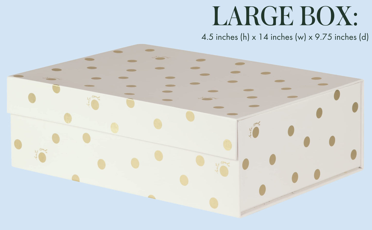 kate spade new york Decorative Storage Boxes with Lids, 3 Pack Sturdy Organizer Storage Bins, Includes Small Medium Large Pink Nesting Boxes with Magnetic Closure, Gold Dot with Script