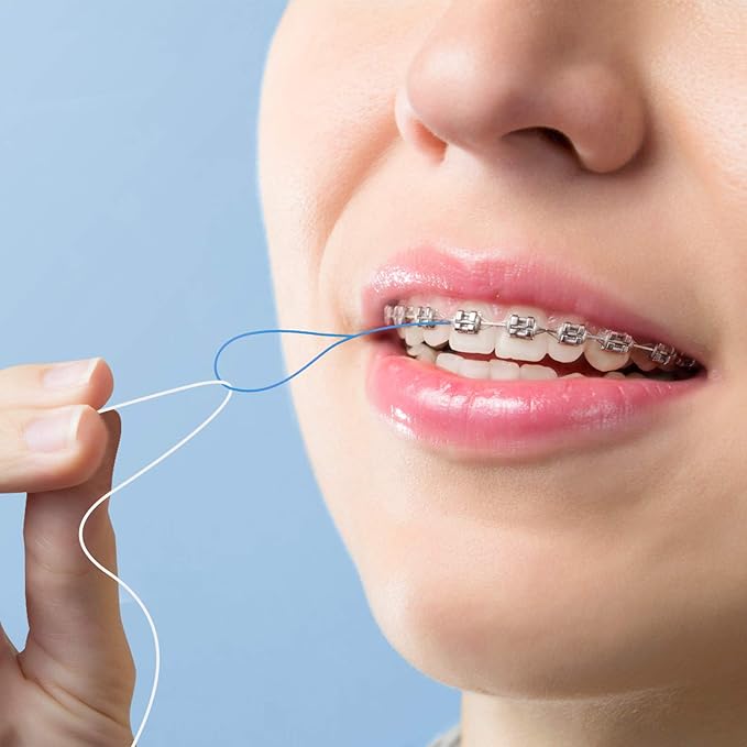Floss Threaders for Braces, Bridges, and Implants 300 Count (Pack of 6)