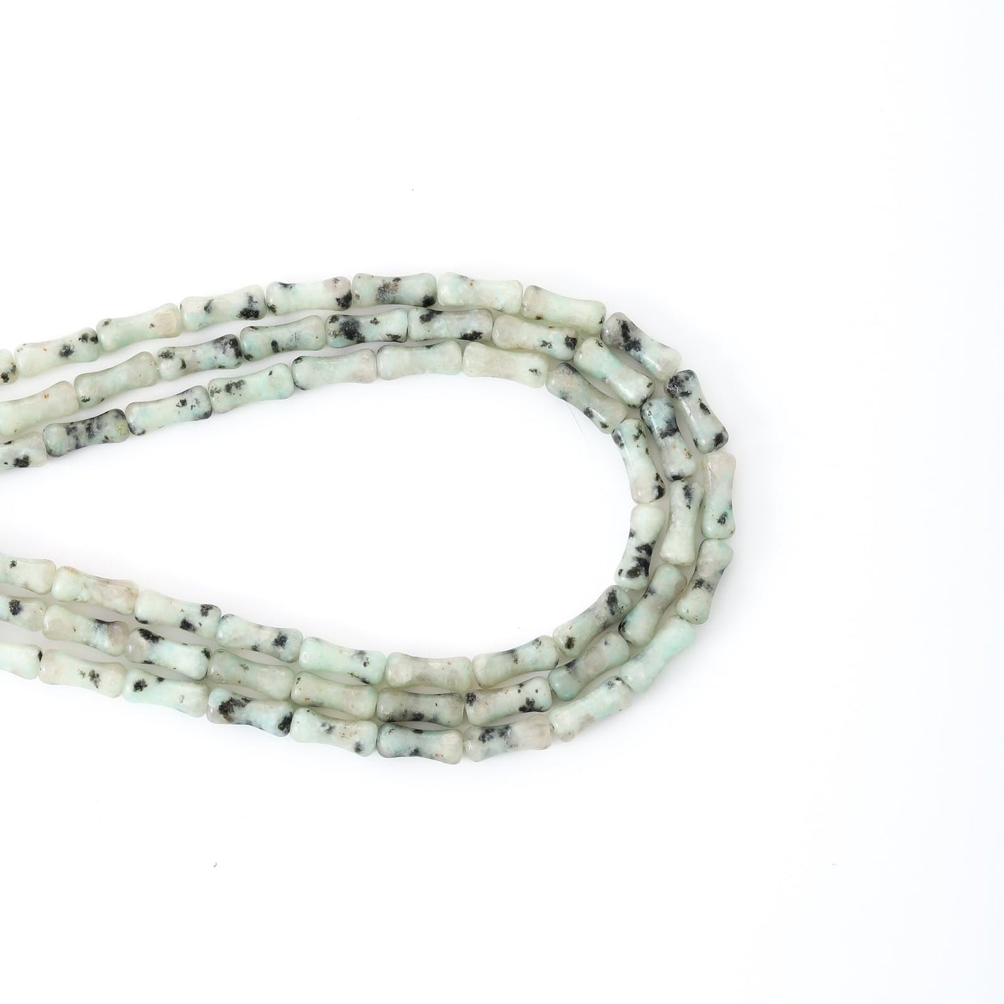 5x12mm Natural Kiwi Jasper Stone Bamboo Shape Gem Healing Energy Loose Spacer Beads for DIY Necklace Bracelet Earring