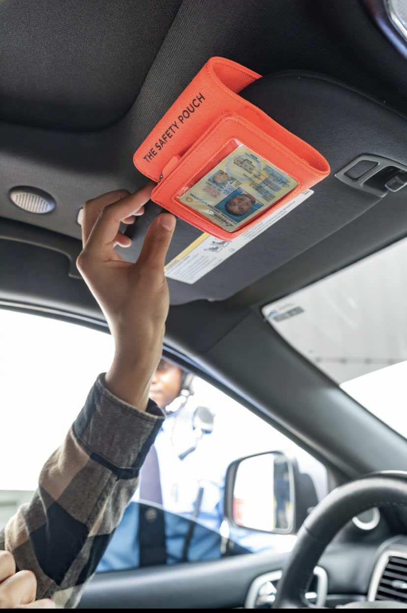The Safety Pouch – High-Visibility Car Registration & Insurance Holder, Glove Box Organizer for Traffic Stop Safety – License & Registration Card Wallet