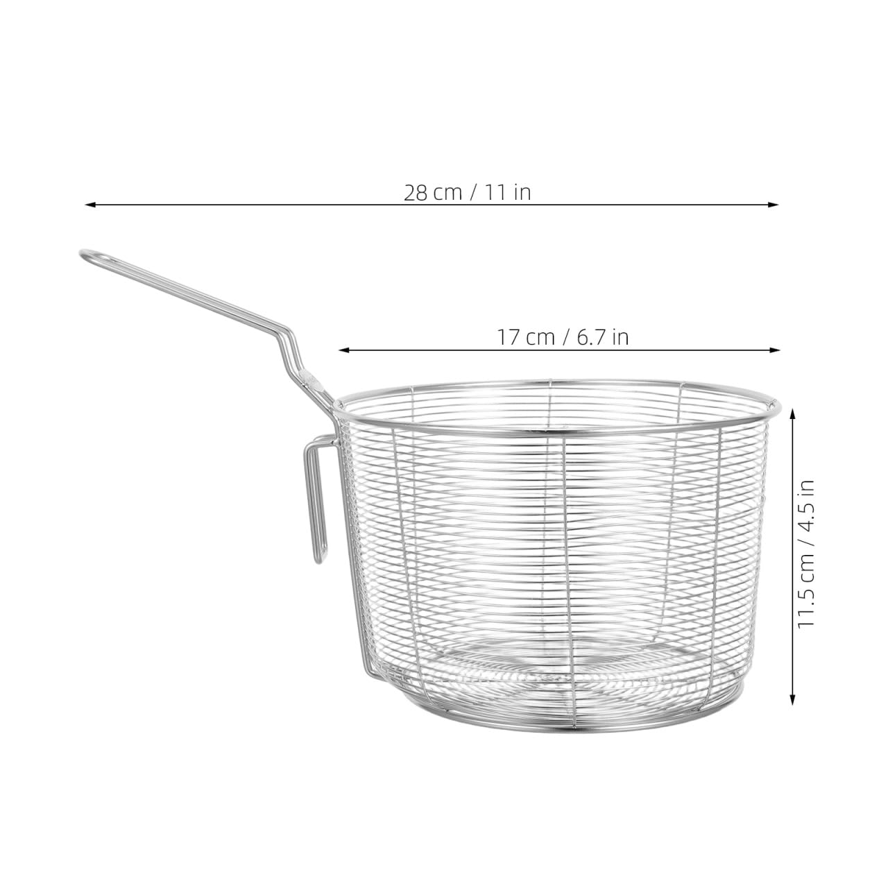 Kichvoe Mesh Pasta Basket - Stainless Steel Mesh Spider Strainer - Noodle Strainer Spaghetti Spoon Fried Food Container Deep Basket Skimmer for Noodles Dumpling