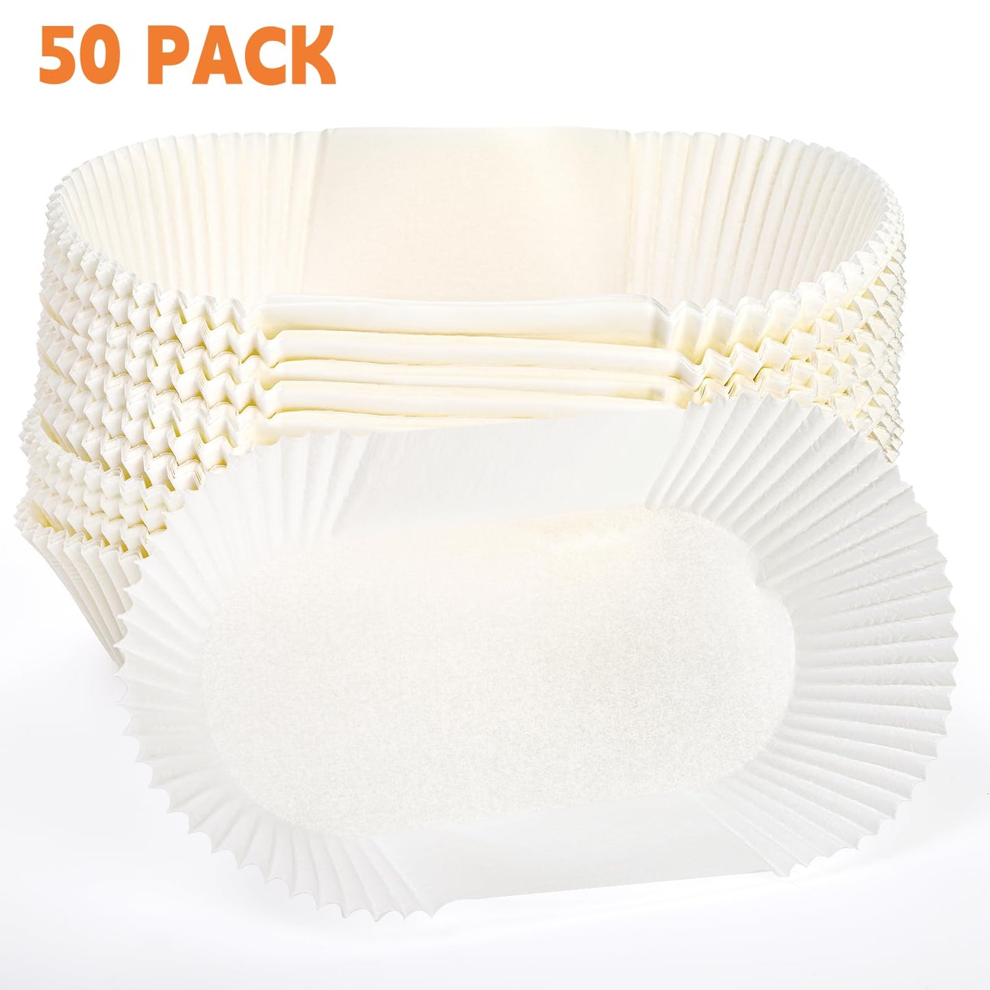 LEGUMMY Loaf Bread Baking Liners, 2 LB Disposable Loaf Pan Liners, Greaseproof Paper Bread Tin Liners for Banana or Pumpkin Bread, Cake, Cupcake, Air Fryer Liner, Non-Stick, 50 Pack, White