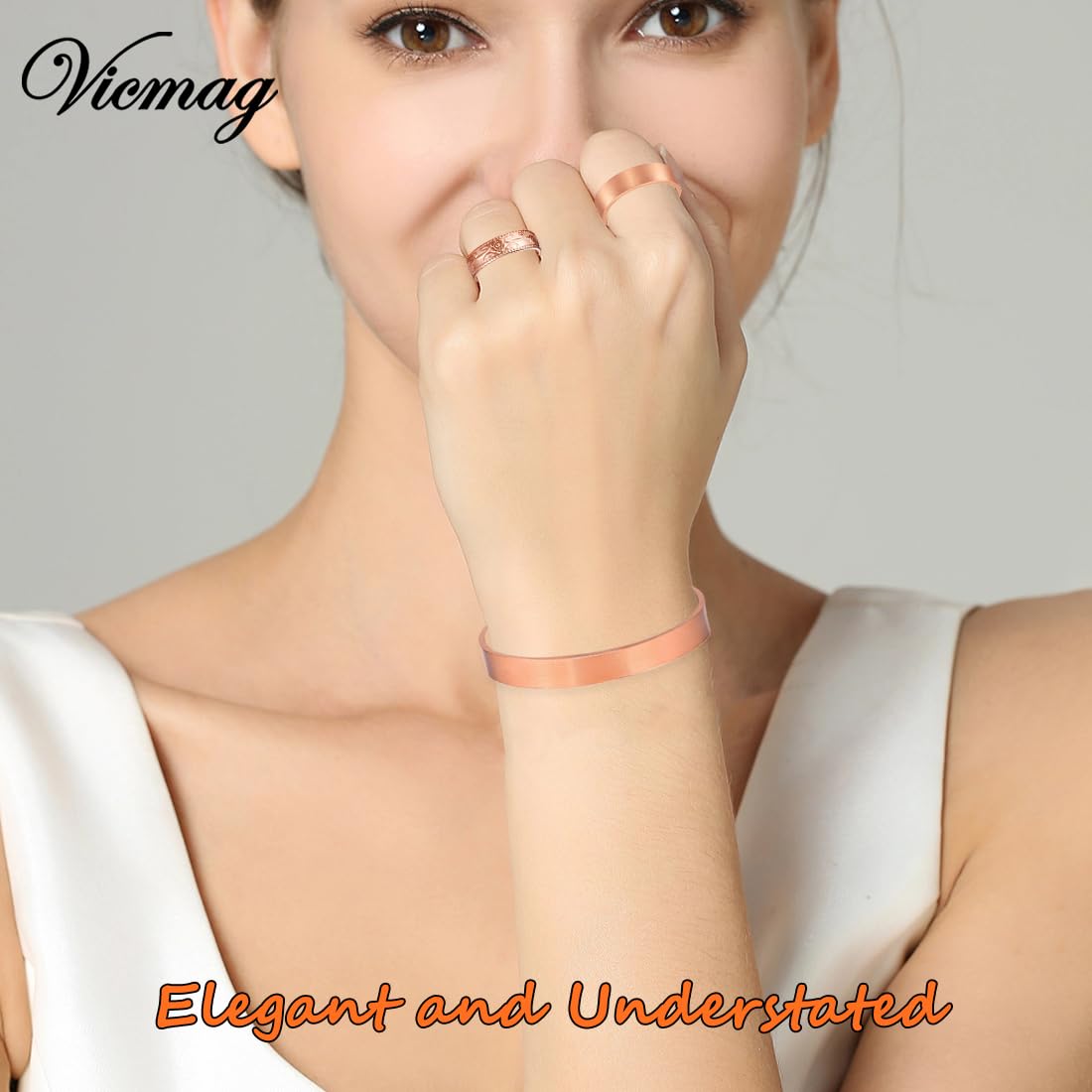 Vicmag Copper Magnetic bracelet for Women Men Magnetic bracelets 100% Solid Pure Copper Gift(3pcs)