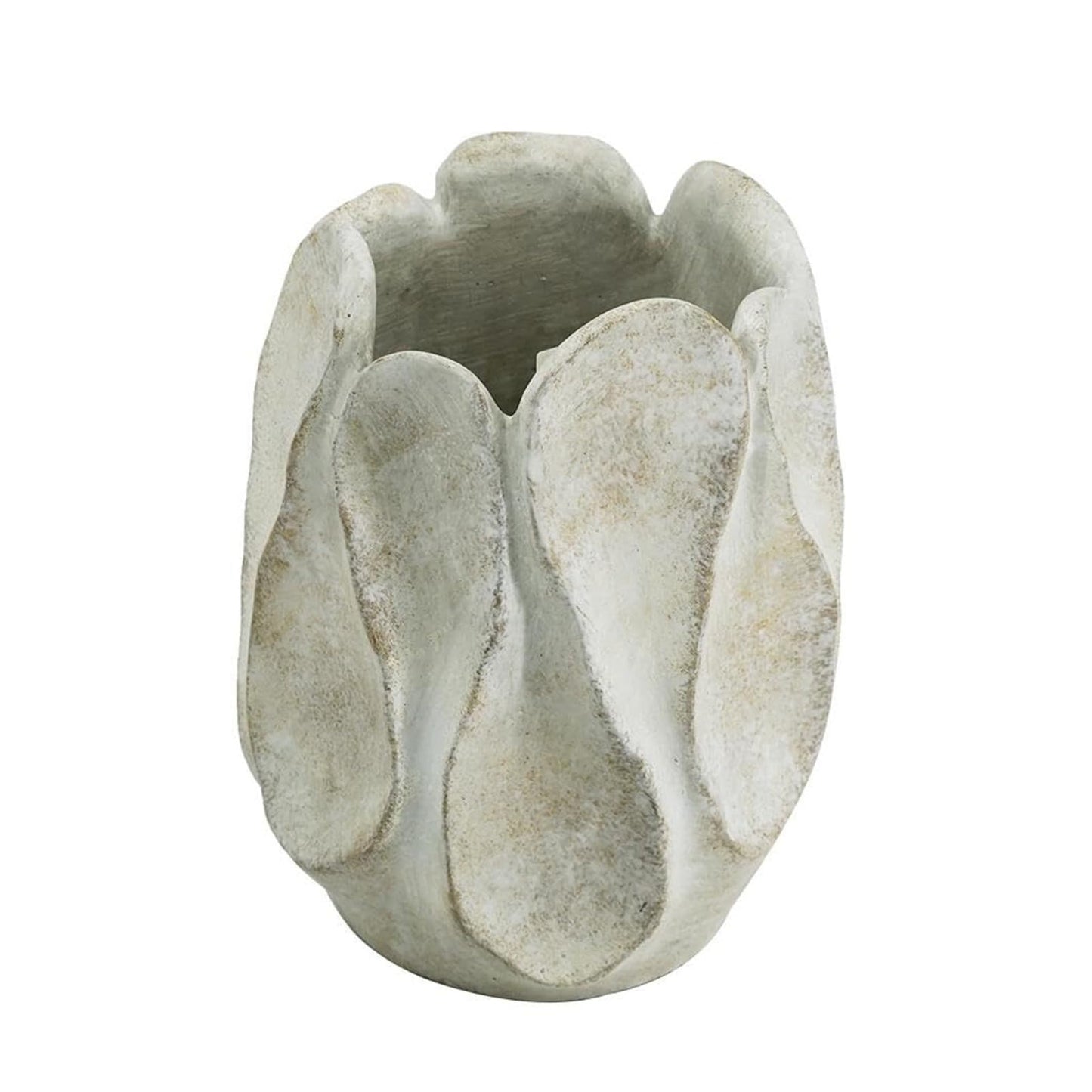Unique Weathered Wavy Planter Distressed Greyish White Cement Home Tabletop Decoration Aesthetic Room Decor