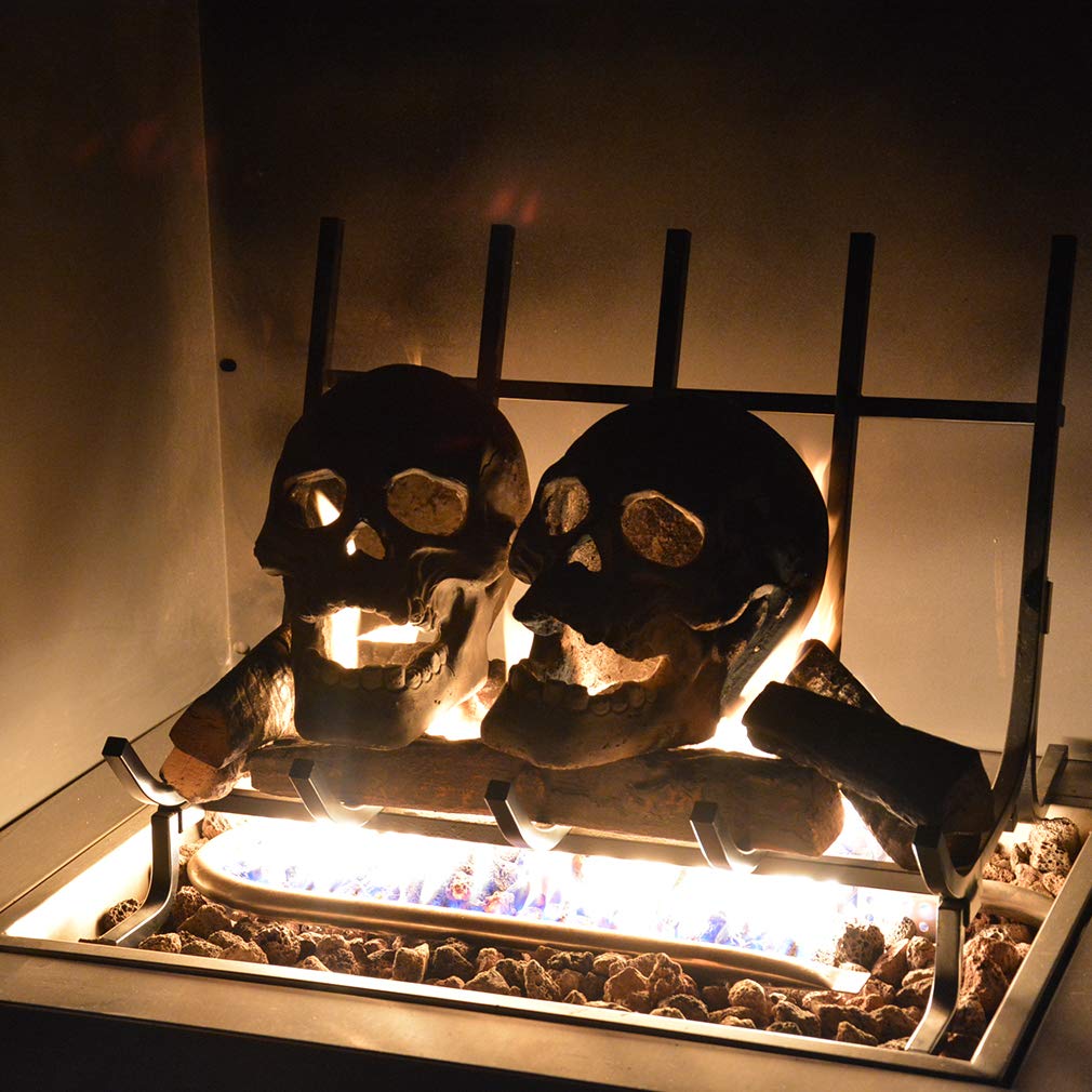 Stanbroil 9-Inch Imitated Human Skull Gas Log for Indoor or Outdoor Fireplaces, Fire Pits Halloween Decor, 1-Pack - Patent Pending