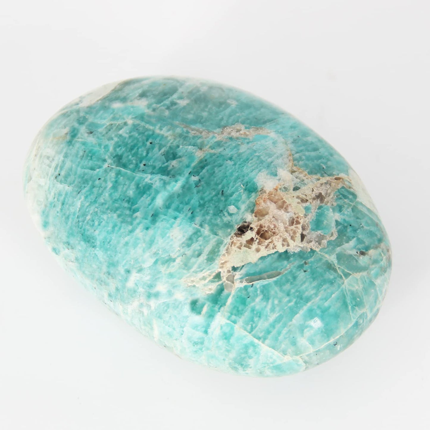 Orientrea Amazonite Palm Stone-1 Pc Amazonite Pocket Energy Stone, Smooth Healing Crystal Worry Stone(Amazonite Stone(1 Pc))