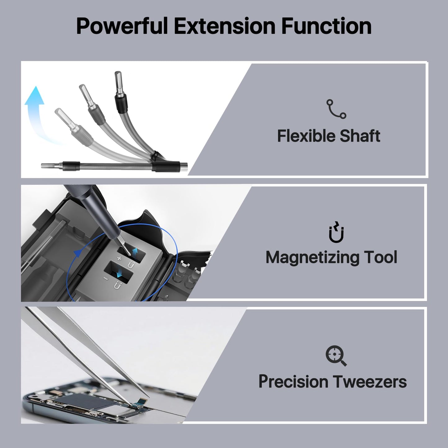 AXTH 128-in-1 Precision Screwdriver Set, Professional Magnetic Mini Repair Tool Kit for Phone, Computer, Watch, Laptop, Macbook, Ring Doorbell, Eyeglass, Electronic, [Bearing Steel] Screw Driver