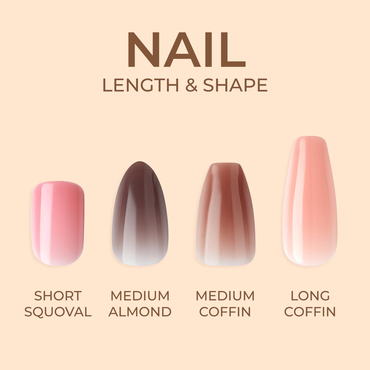 KISS Bare but Better Press On Nails, Glossy Pink, Short Length, Square Shape, 28 Fake Nails, Pink Gel Nail Glue Net Wt. 2g (0.07 Oz.), Mini Nail File, & Manicure Stick