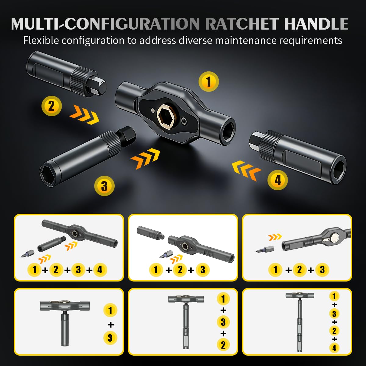 66 in 1 Magnetic Screwdriver Set, Multi-Bit Ratchet Screwdriver Kit with S2 Steel Precision Bits, T-Handle Repair Tool Set for Computer,Bicycle, Electronics, Furniture, DIY, Ideal Gift for Me Husband