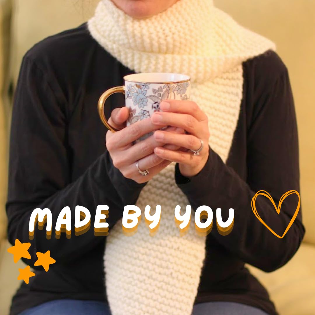 MaconGoods Grandma's Knitting Kit - Complete Knitting Kit for Beginners - Includes Beginner Yarn, Bamboo Needles, Video Tutorial, and Written Guide & More - Easy Learn to Knit Kit