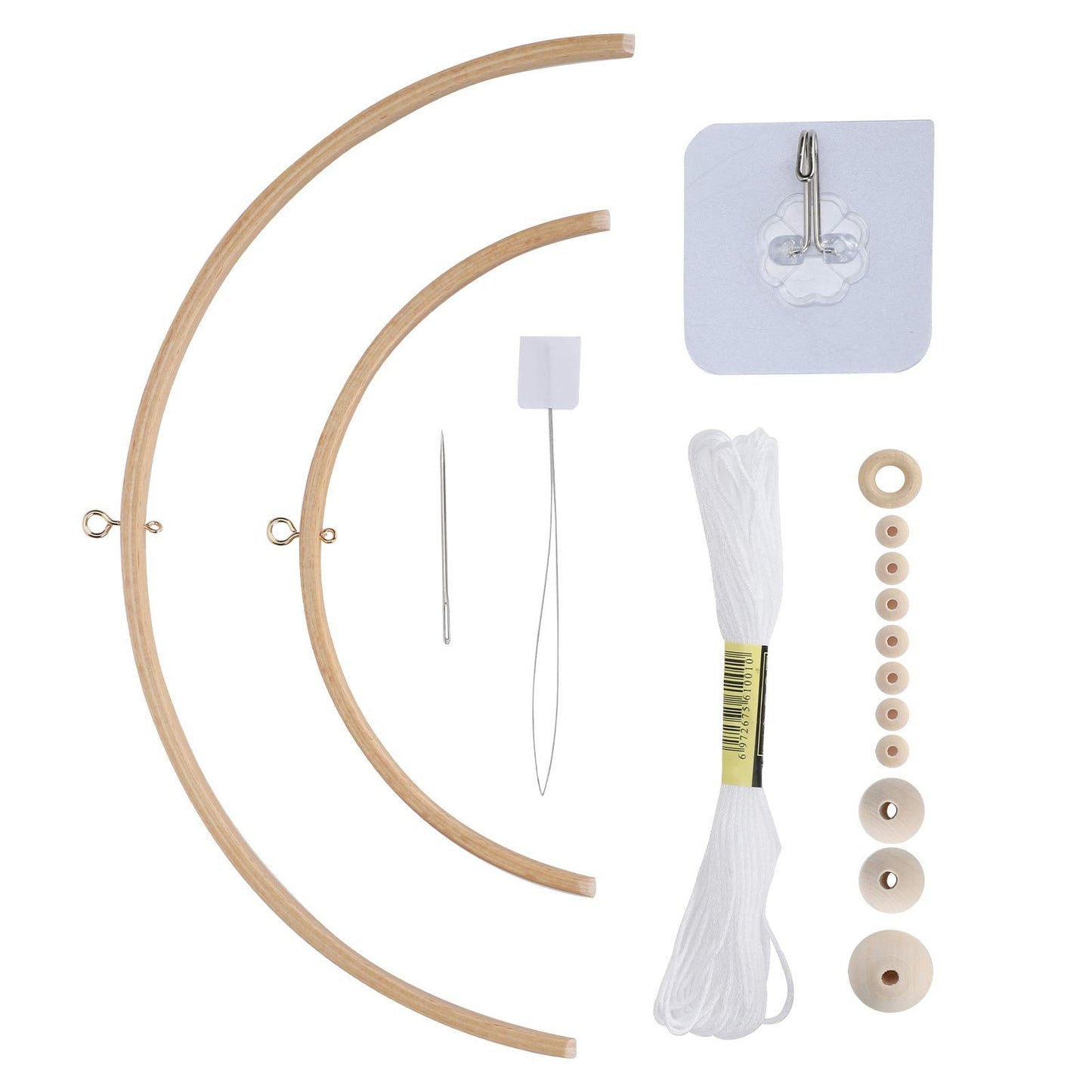Baby Mobile DIY Kit, Nursery Wooden Frame Mobile Hanger Bed Bell Frame for Crafts Mobile Kit Wind Chime Bell Room Home Decor Gift