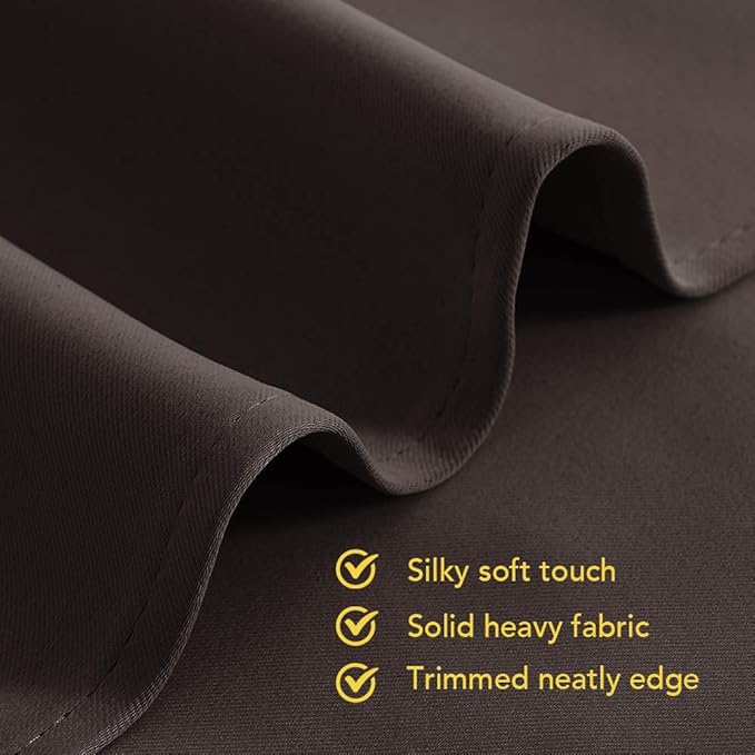 NICETOWN Room Darkening Curtains for Kitchen, Toffee Brown, Set of 2, 42 inches Wide by 50 inches Long, Window Treatment Thermal Insulated Solid Grommet Room Darkening Curtains/Drapes for Bedroom