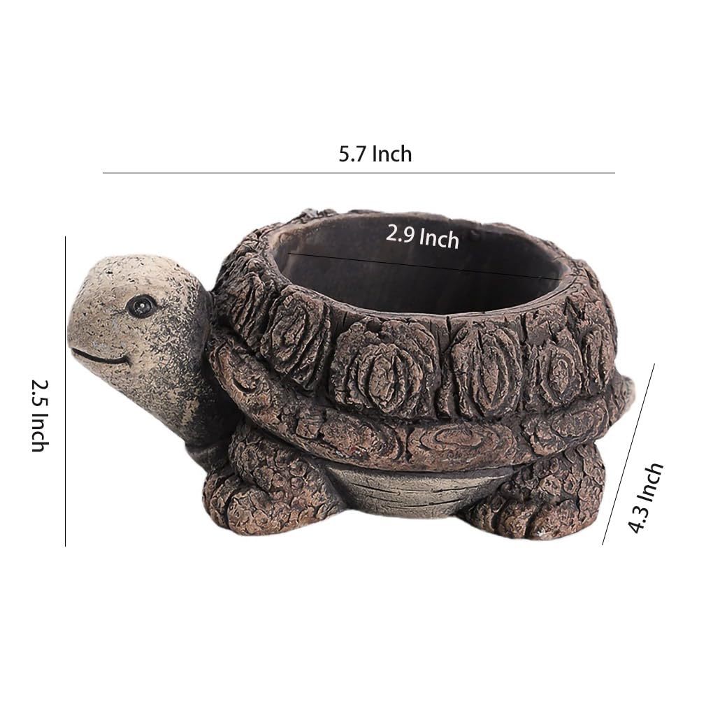 WAIT FLY Animal Cement Flower Pot Succulent Planter-Turtle-1 PCS