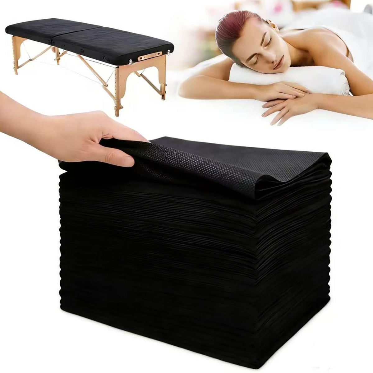 100Pcs Disposable Bed Sheets 31.5"x71"Coated Non (100 Count)