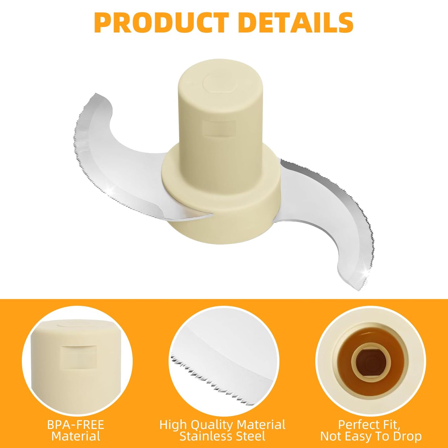 Replace for Cuisinart DLC-7,DLC-001TXA CSR Steel Blade,Compatible with Cuisinart 14 Cup DFP-14BCNY DFP-14BCNR DFP-14N etc food processor,DLC-001TXB Main Stainless Steel Chopping Blade