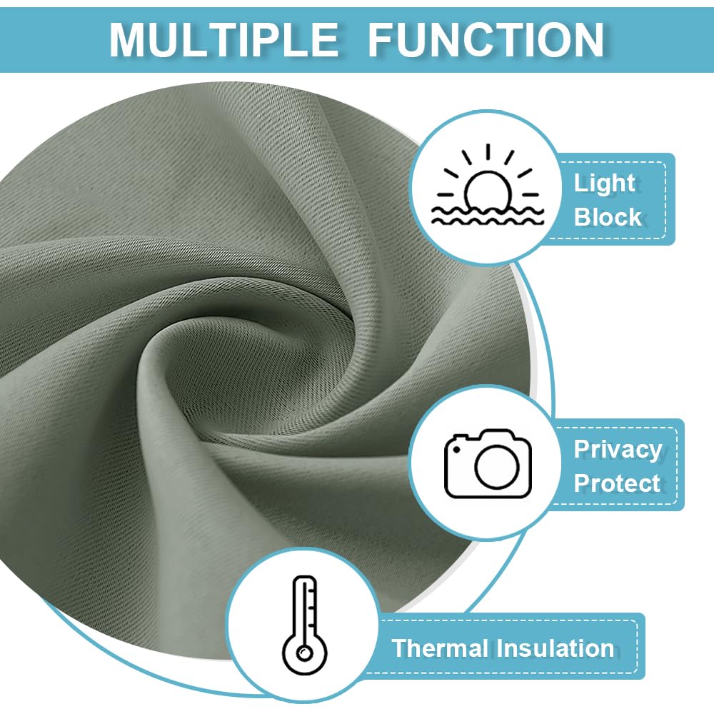 Blackout Curtains for Living Room Bedroom Nursery Office Laundry (2 Count)