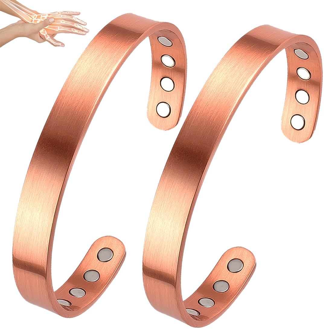 Vicmag Copper Bracelet for Women Men Magnetic Bracelet with Ultra Strength Magnets 100% Solid Pure Copper Gift (Feather)