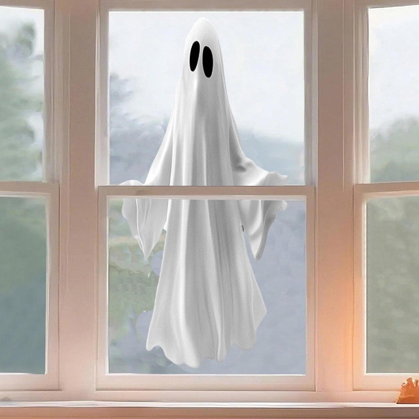 1 Sheets Halloween Ghost Window Clings Cute Ghost Window Decals Reusable Stickers for Halloween Home Decoration Windows Glass Mirror Decor Holiday Party Supplies