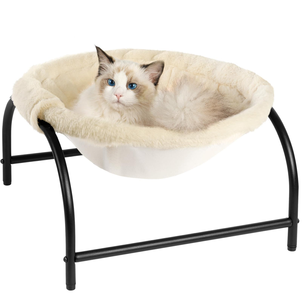 JUNSPOW Cat Bed Large Free-Standing Detachable Pet Hammock Cat Sleep, Grey