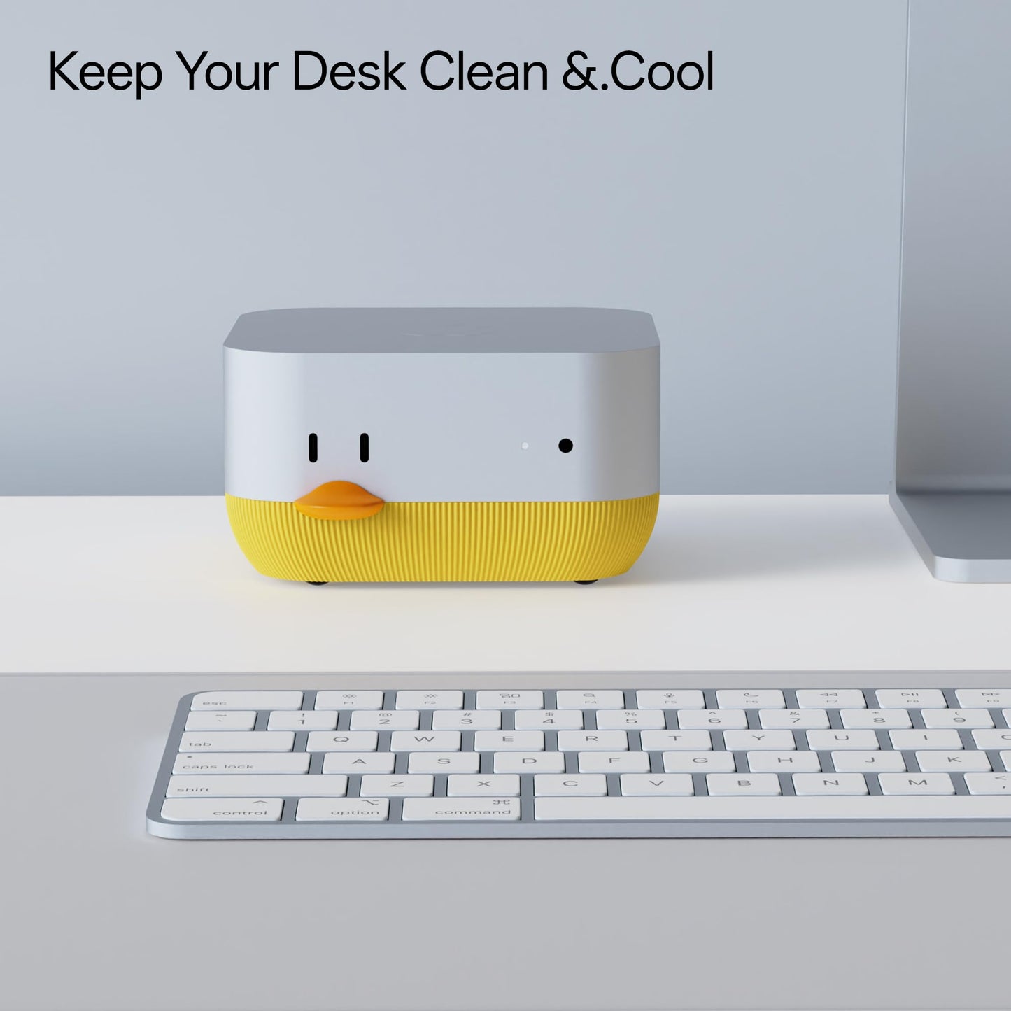 Lonelyfox Mac mini M4 & M4 Pro Dock Stand – Front Power Button Access, Cooling ABS Stand, Anti-Dust & Anti-Slip Design for Airflow & Desk Organization – Essential Mac mini M4 Accessories (Yellow)