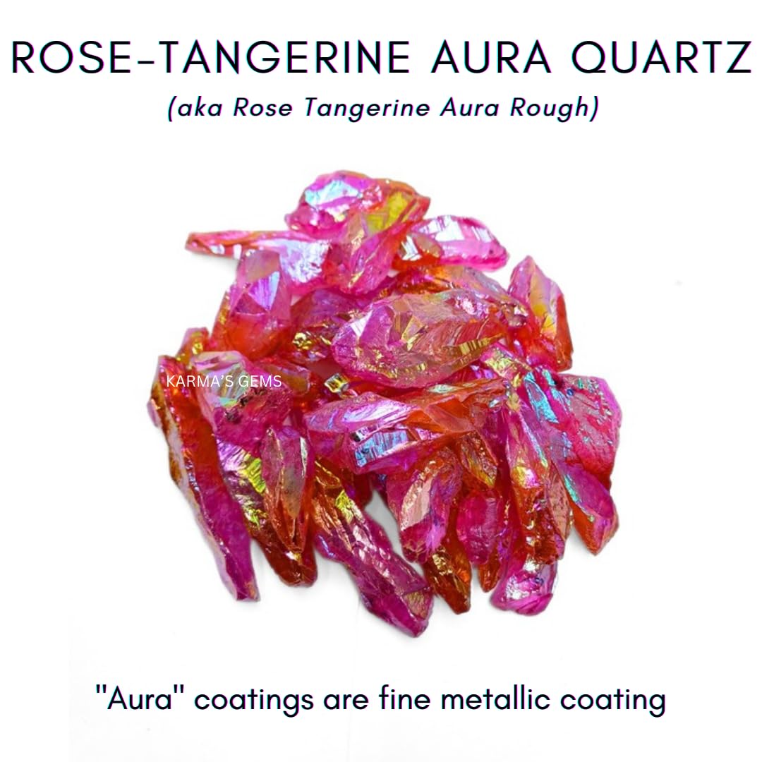 Crystals, Rocks, Jade, Crystals and Healing Stones, Witchcraft Supplies, Healing Crystals, Stones, Healing Stones, Rock Collection, Agate, Raw Stones (Rose - Tangerine Aura Quartz, 2 Pcs)