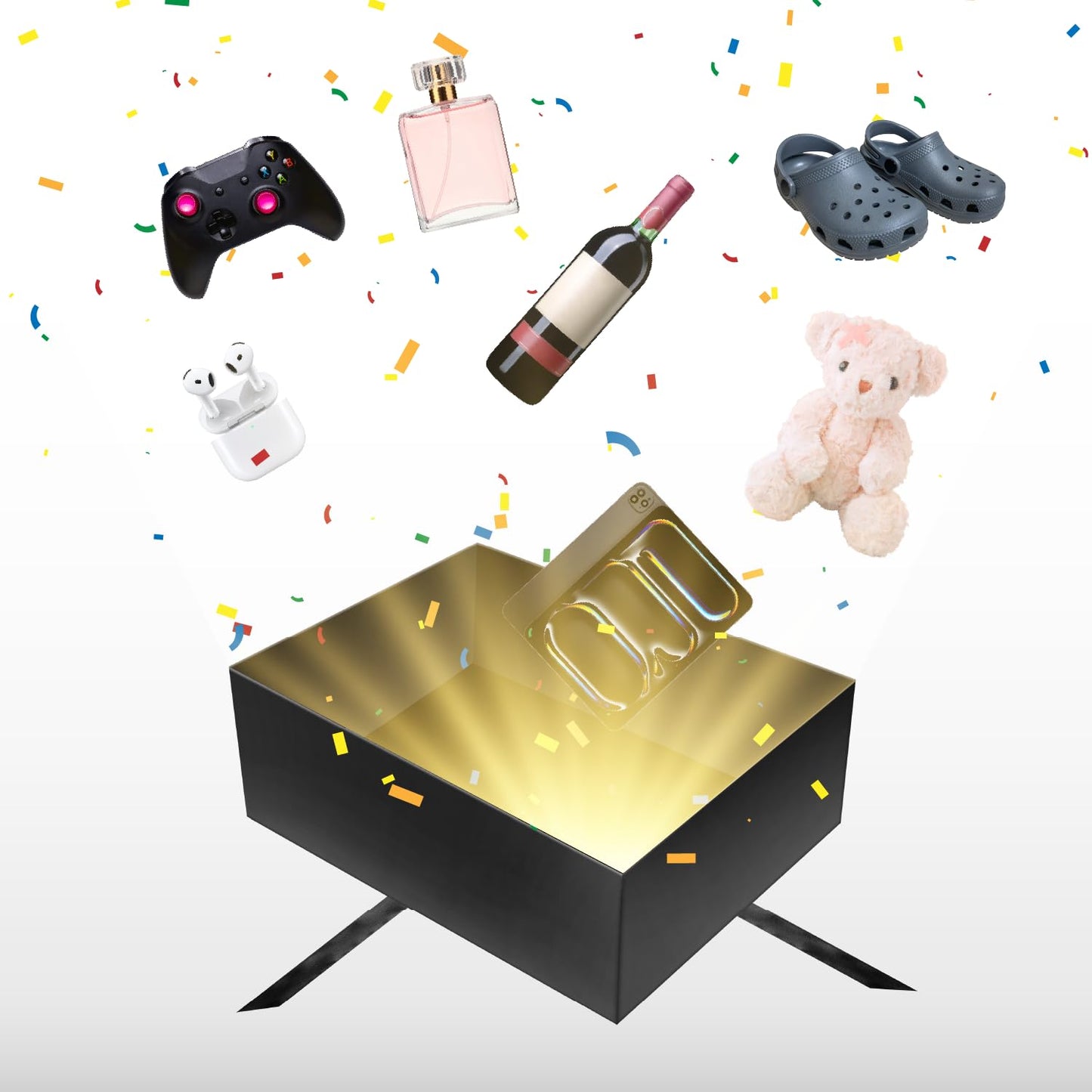 ysmile Black Gift Box with Lid for Present Extra Large Collapsible Gift Box with Filler Paper Ribbon for Birthday Anniversary 16.5x12.5x5.9