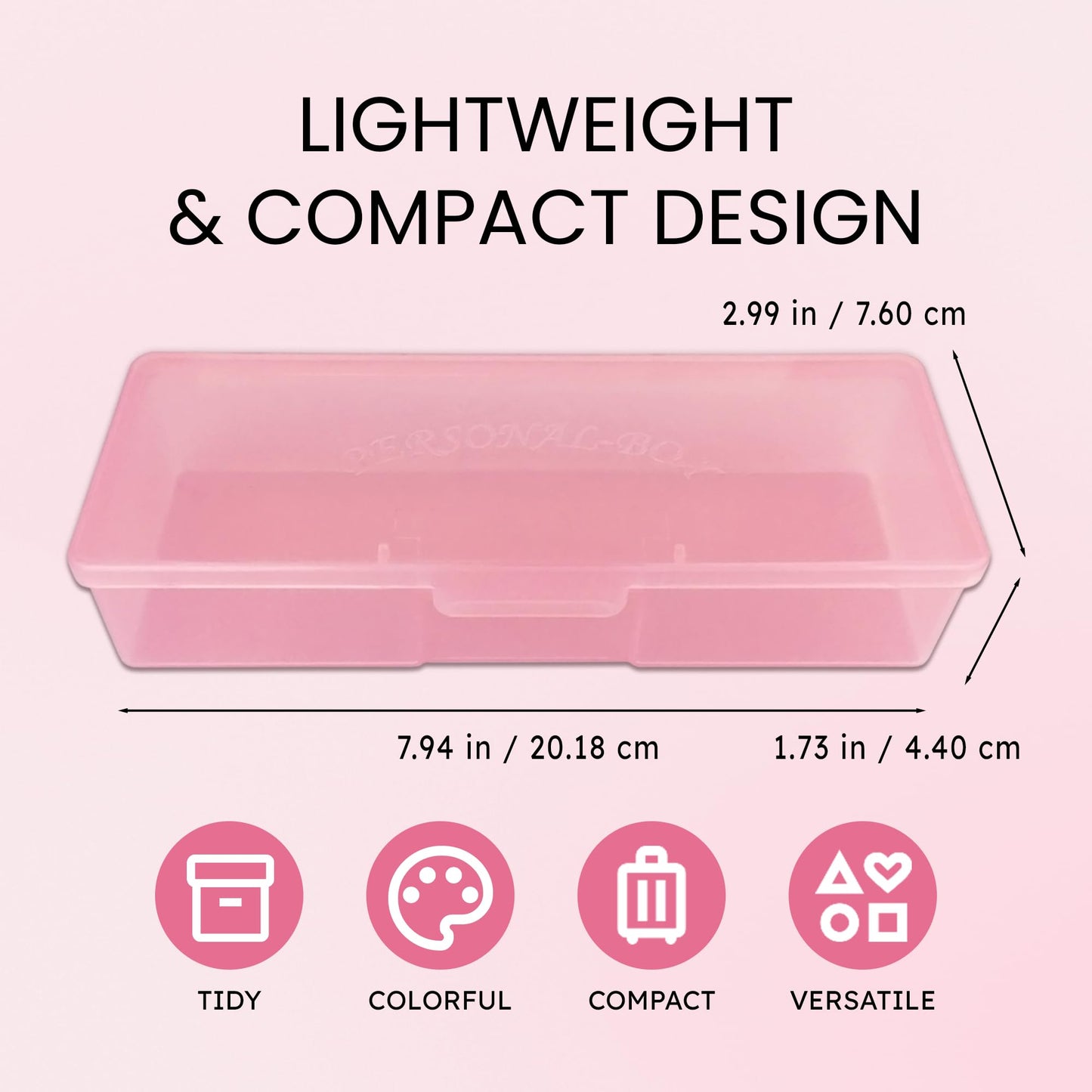 Beauticom Personal Box Storage Case for Professional Manicurist Nails Pedicure (Large Size) (4 Pieces, PINK)