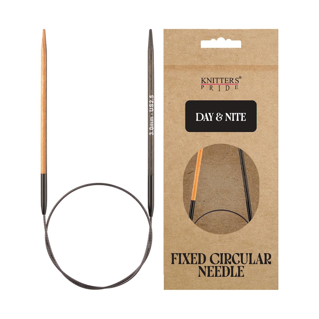 Knitter’s Pride Day & Nite Fixed Circular Needles 40"" (100cm) – US Size 2.5 (3mm)